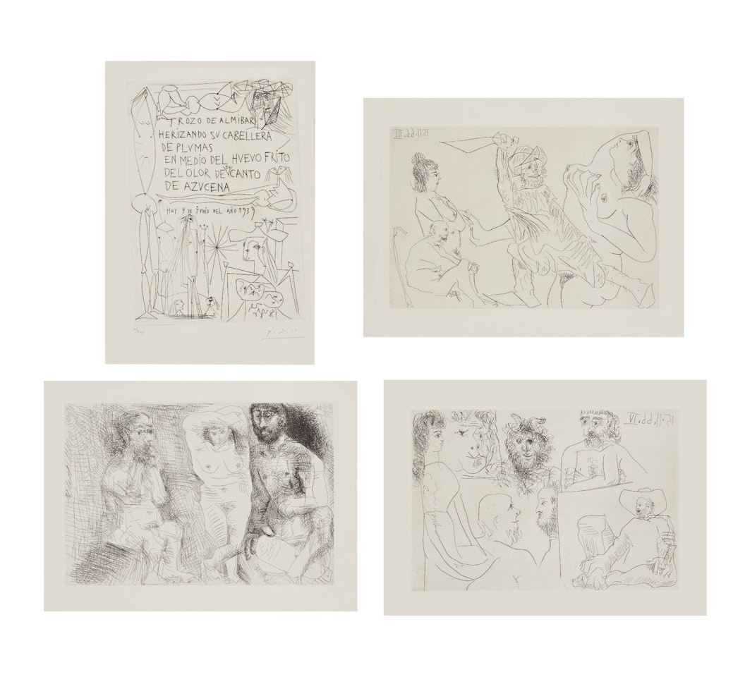 EL ENTIERRO DEL CONDE DE ORGAZ: 4 PLATES (B. 1465-67, 1476; BA. 667, 1377-78, 1387, SEE C. BKS. 146) by Pablo Picasso