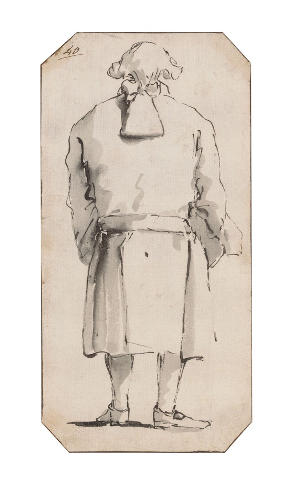 A caricature of a man seen from behind by Giovanni Battista Tiepolo