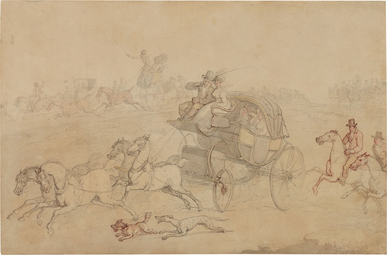 To Ascot; and From Ascot by Thomas Rowlandson