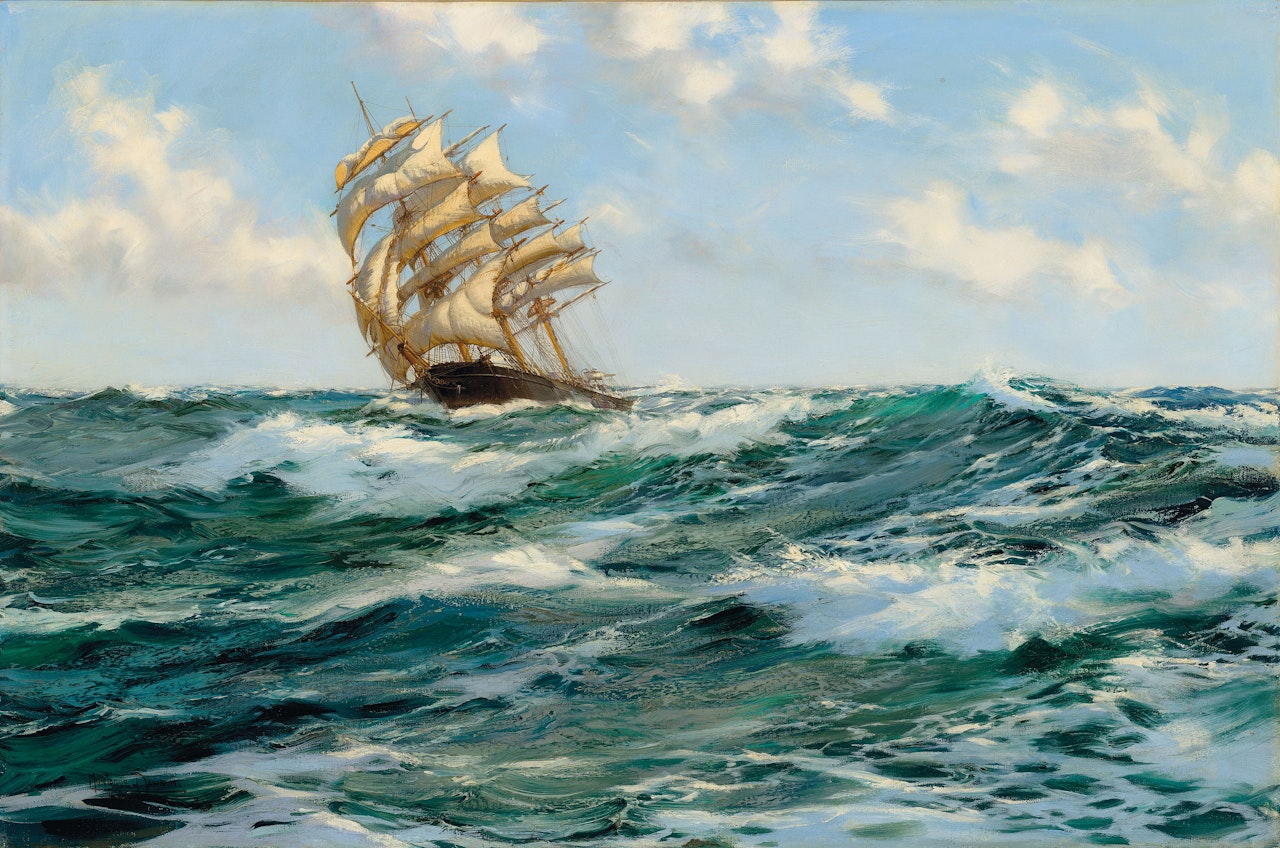 Eddying foam: The Young Australia by Montague Dawson