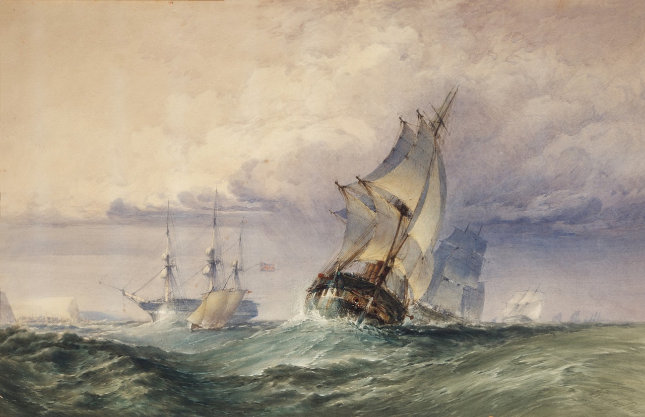THE END OF THE GALE, OFF HASTINGS by William Callow