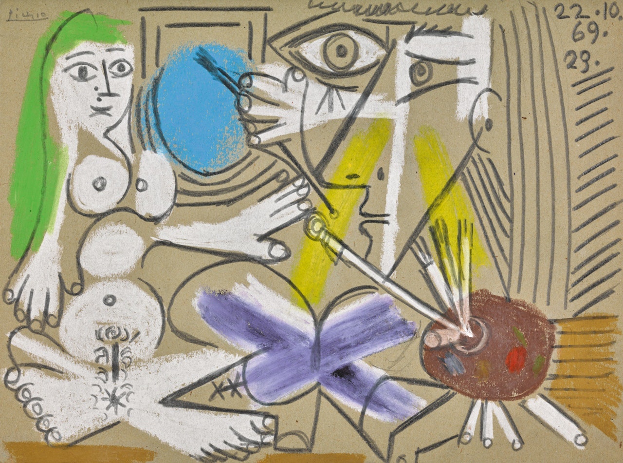 LE PEINTRE ET SON MODÈLE by Pablo Picasso