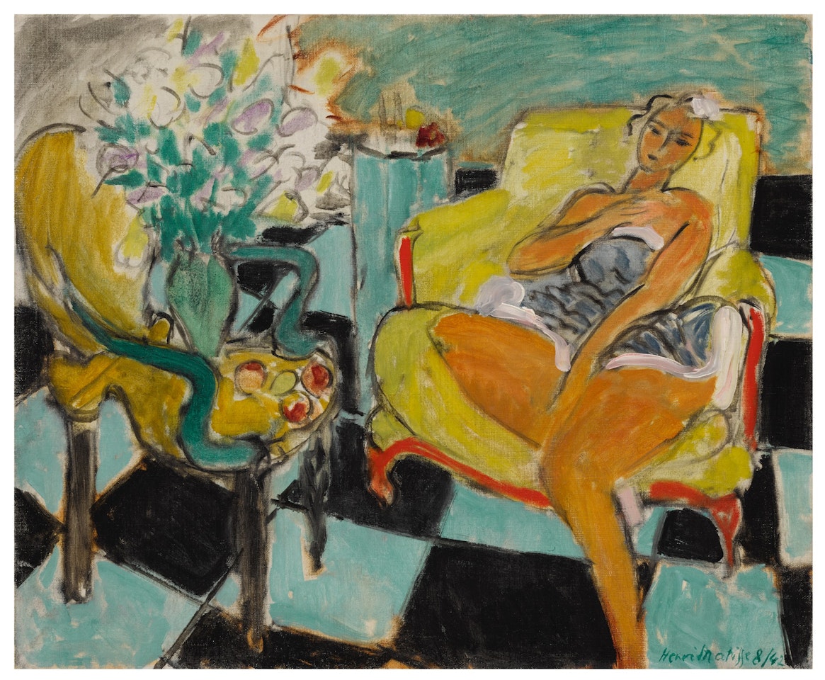 DANSEUSE DANS UN INTÉRIEUR, CARRELAGE VERT ET NOIR by Henri Matisse