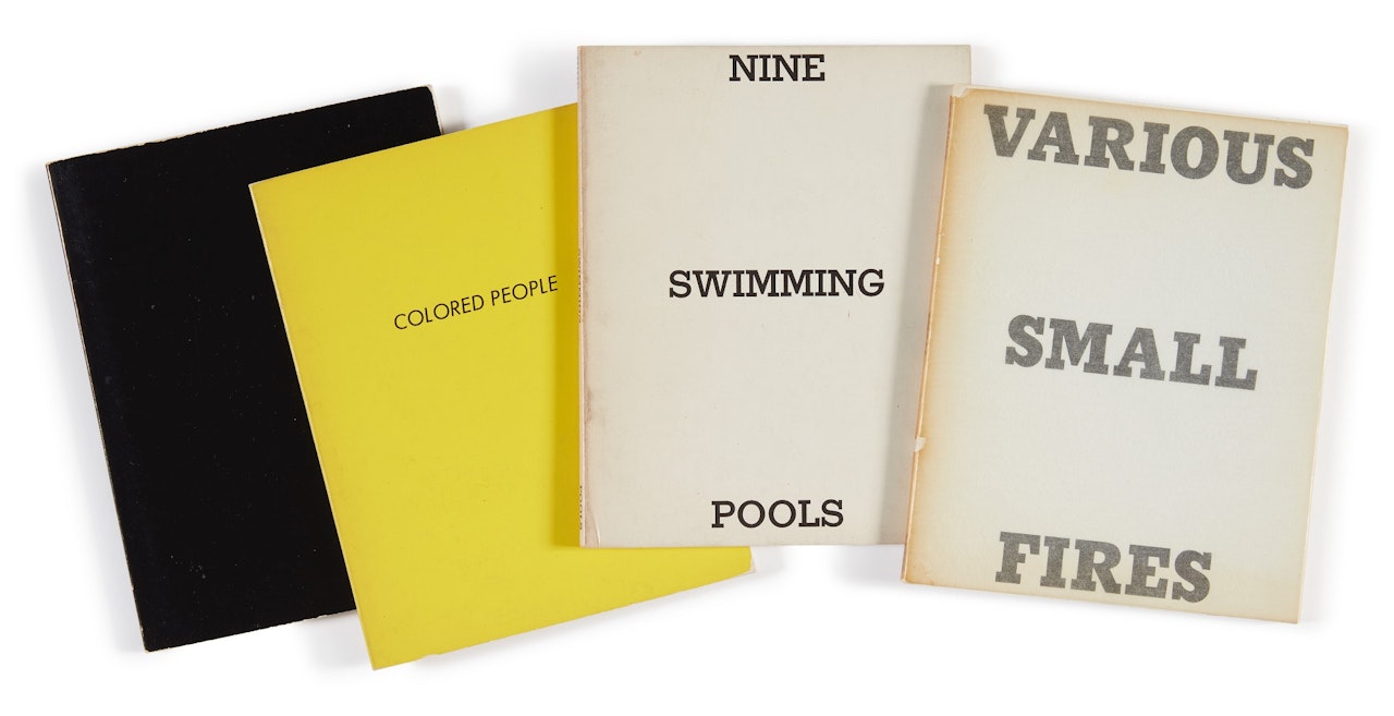 VARIOUS SMALL FIRES; NINE SWIMMING POOLS; A FEW PALM TREES; AND COLORED PEOPLE (ENGBERG B2, B8, B13, B16) by Ed Ruscha