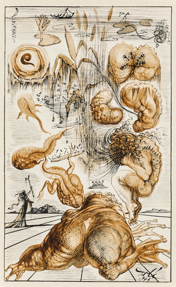 SIR ROGER-PHILIPP 1730-1905 (ILLUSTRATION POUR LE LABYRINTHE DE MAURICE SANDOZ; NON PUBLIÉE) by Salvador Dali