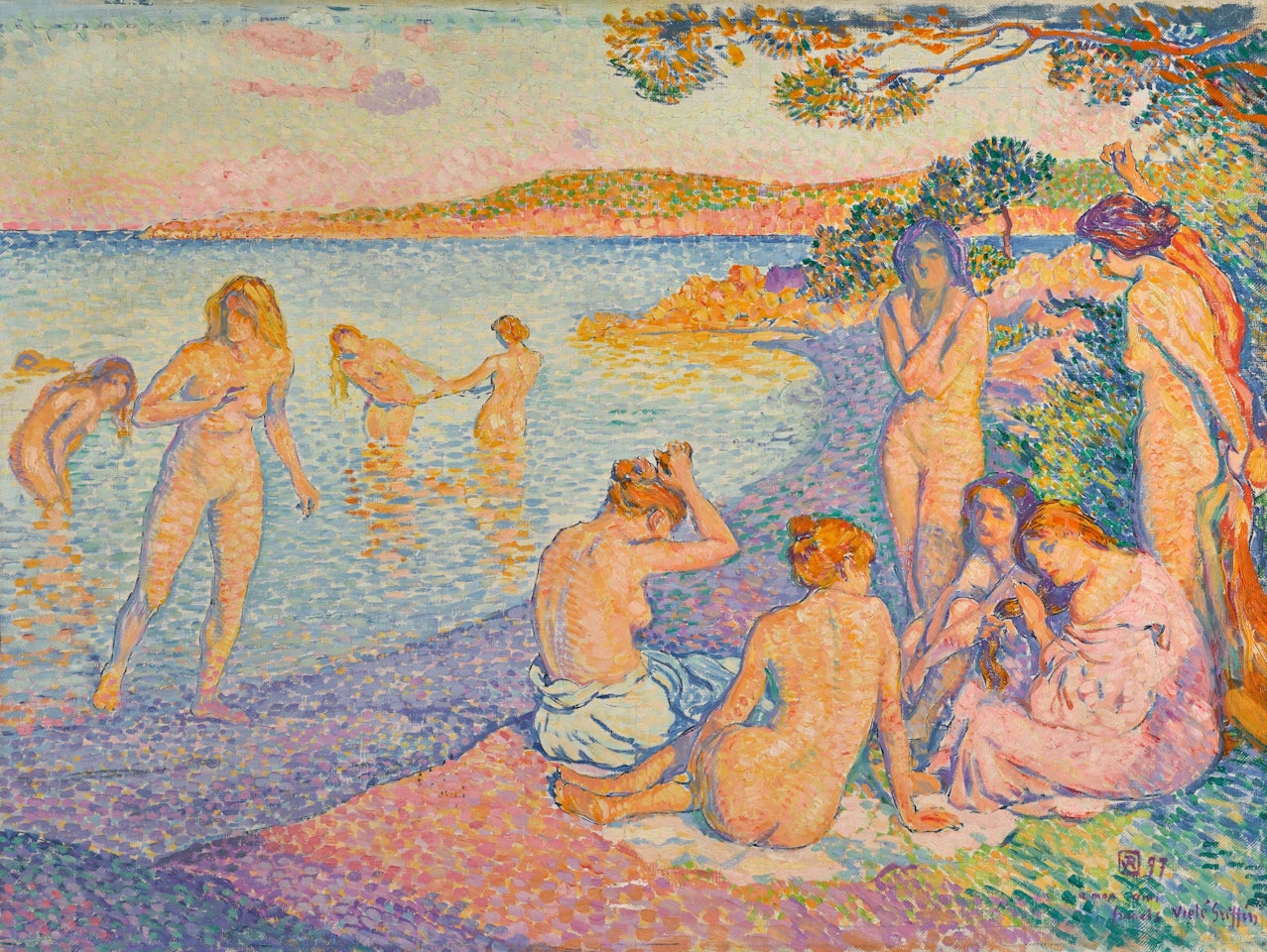 ESQUISSE POUR L'HEURE EMBRASÉE by Theo van Rysselberghe