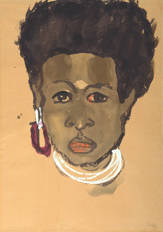 BILDNIS EINER SÜDSEEINSULANERIN (EN FACE) (PORTRAIT OF A SOUTH SEA ISLAND WOMAN) by Emil Nolde