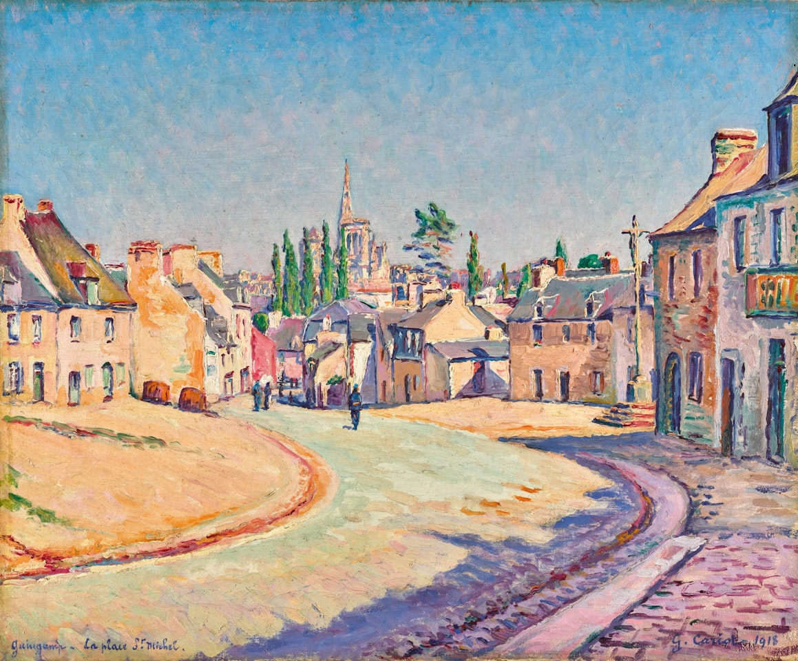 GUINGAMP – LA PLACE ST MICHEL by Gustave Cariot