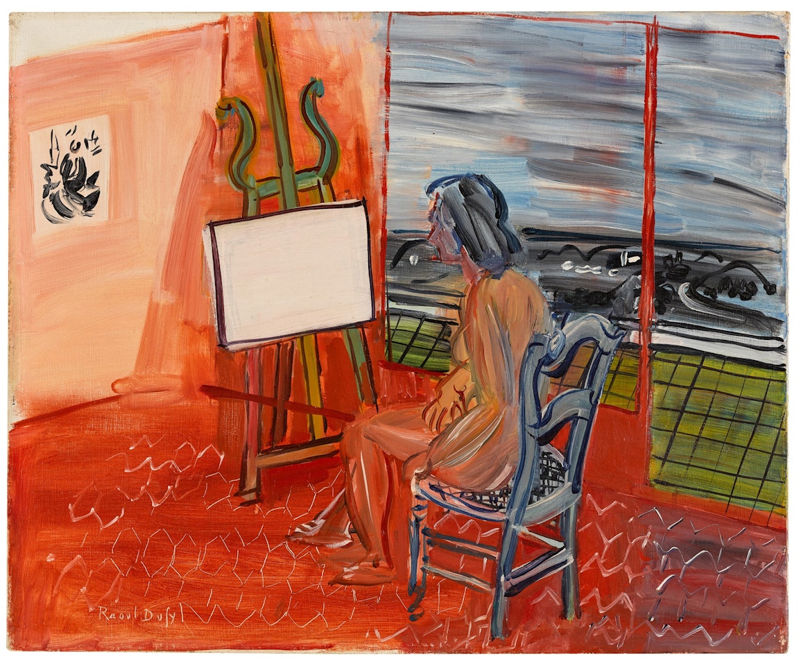 MODÈLE ASSIS DANS L'ATELIER DE VENCE by Raoul Dufy