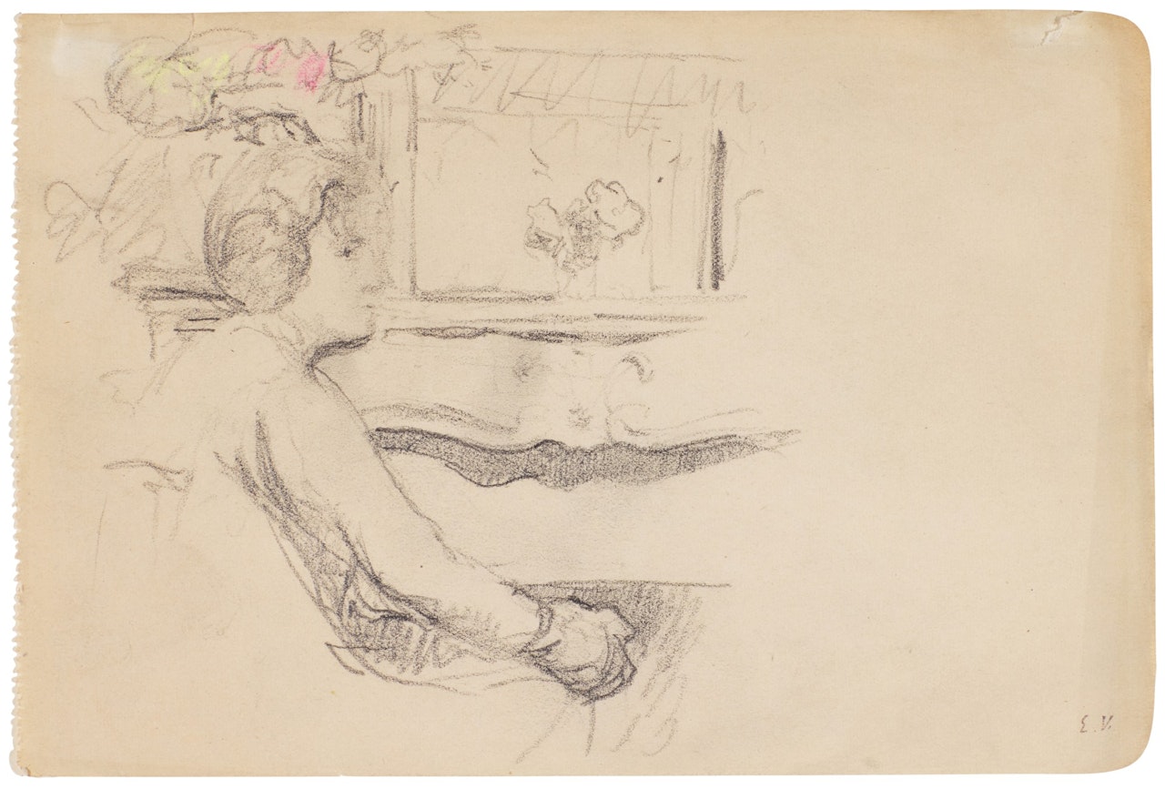 LUCIE HESSEL PRÈS DE LA CHEMINÉE by Édouard Vuillard