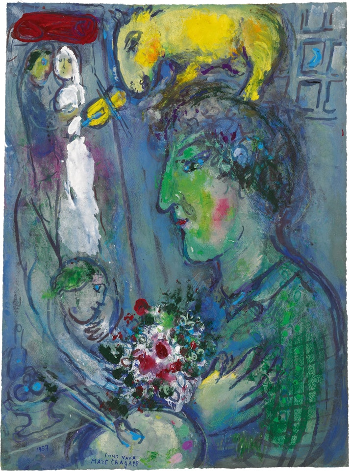 LE PROFIL VERT DU PEINTRE  by Marc Chagall