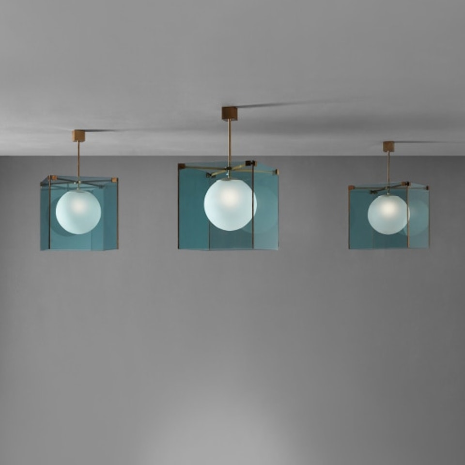 Set of three ceiling lights, model no. 2073 by Max Ingrand