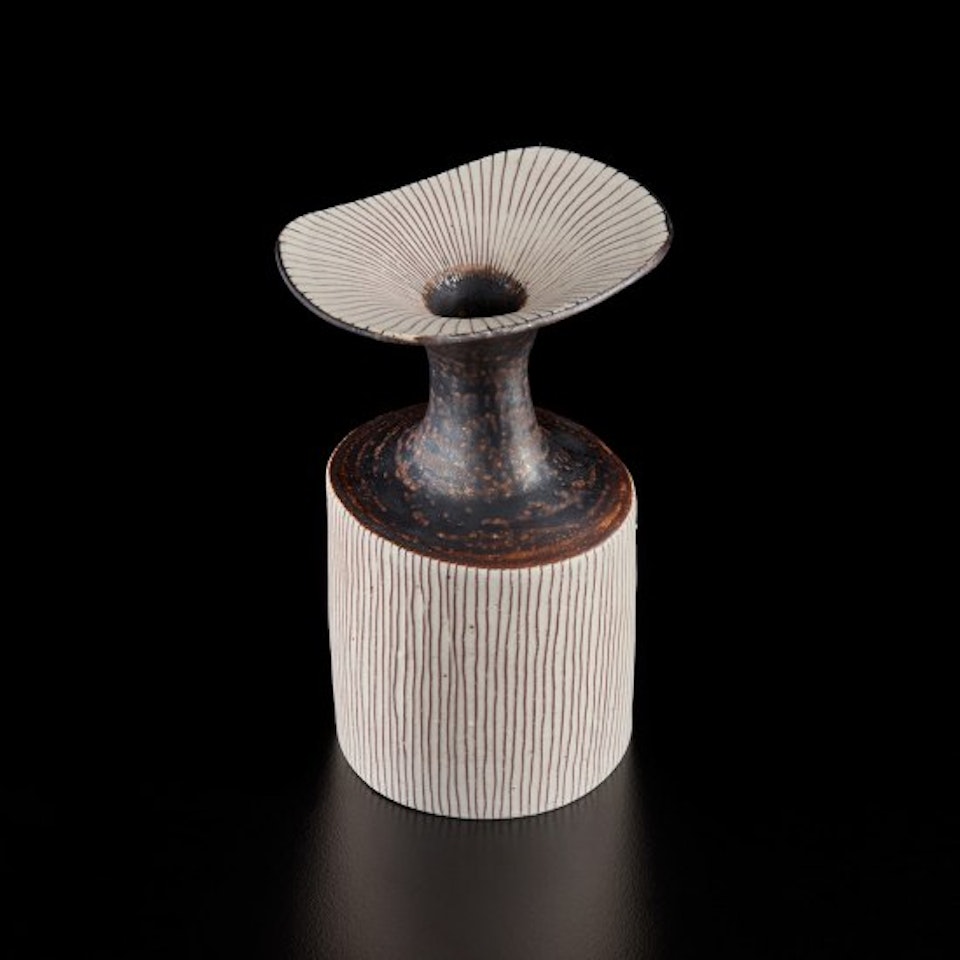 Vase with flaring lip by Lucie Rie