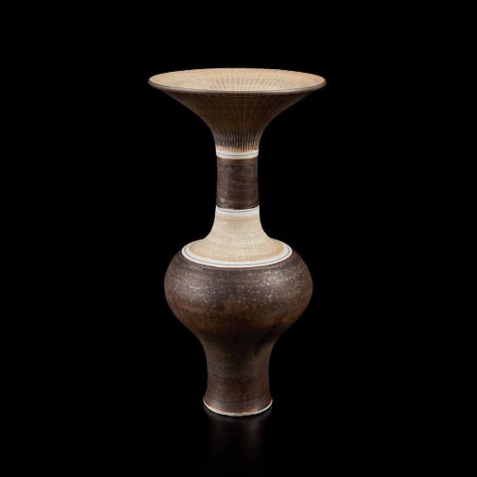 Vase with flaring lip by Lucie Rie
