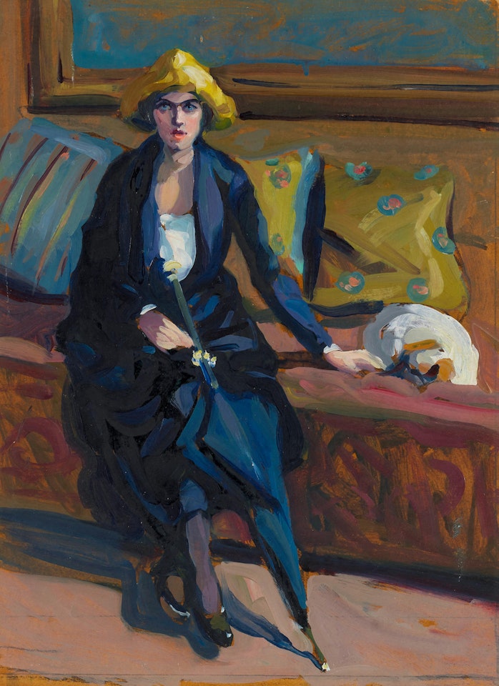 The Accused and Her Dog (Woman with Umbrella) by Jane Peterson