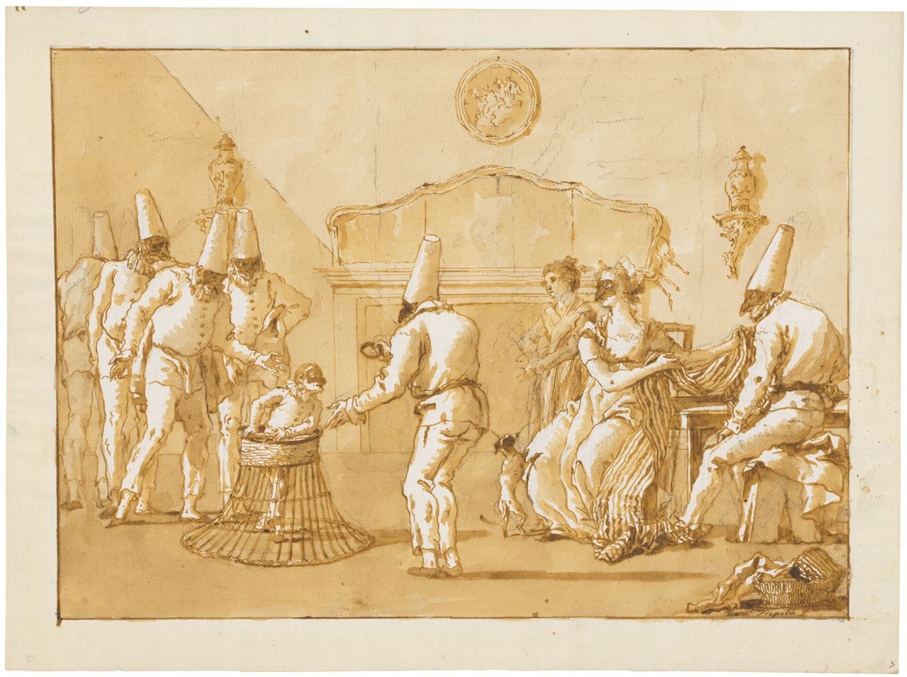 Punchinello learning to walk by Giovanni Domenico Tiepolo