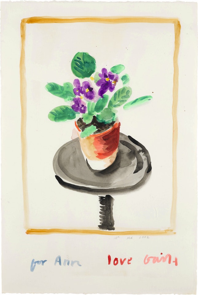 AFRICAN VIOLETS (FOR ANN), FEBRUARY 2002 by David Hockney