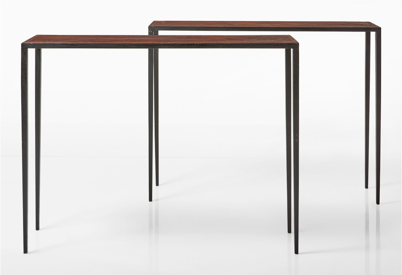 PAIR OF CONSOLE TABLES by Jean-Michel Frank