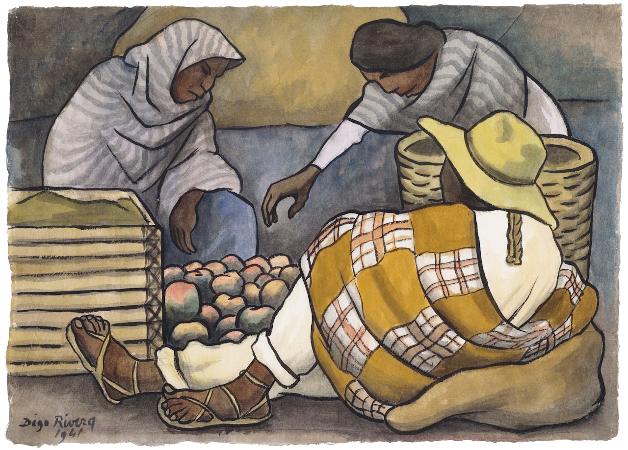 Puesto de frutas by Diego Rivera