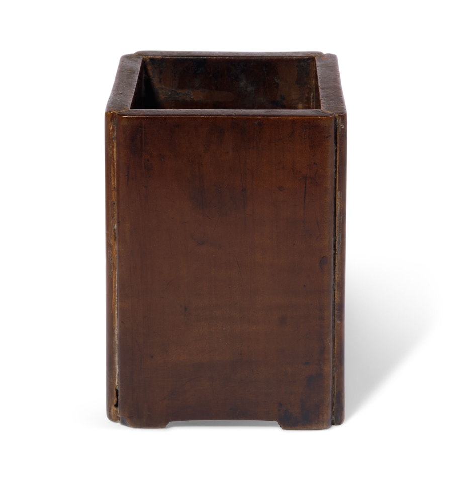 A CHINESE BOXWOOD BRUSHPOT by Anonymous