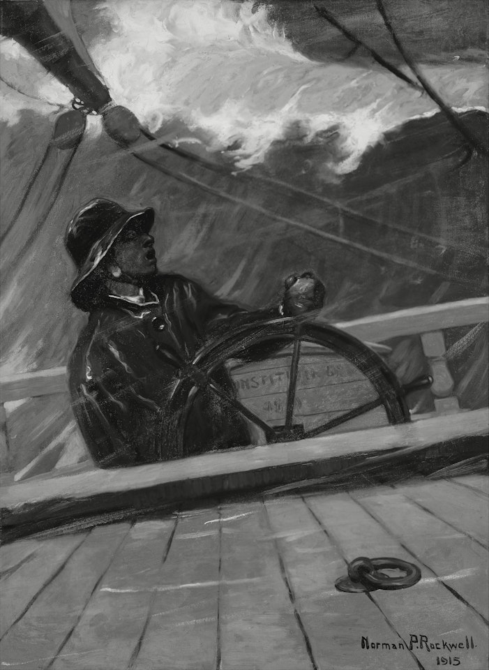 "The Tempest tore loose its fury upon the ship..." by Norman Rockwell