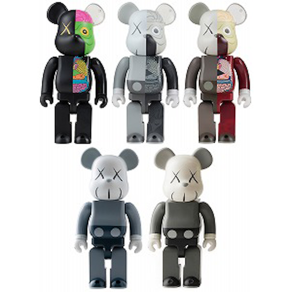 1-3. DISSECTED COMPANION BE@RBRICK 400% (Black, Gray, Red)／4. KAWS BE@RBRICK 400%／5. KAWS BE@RBRICK 400% (Gray) by Kaws