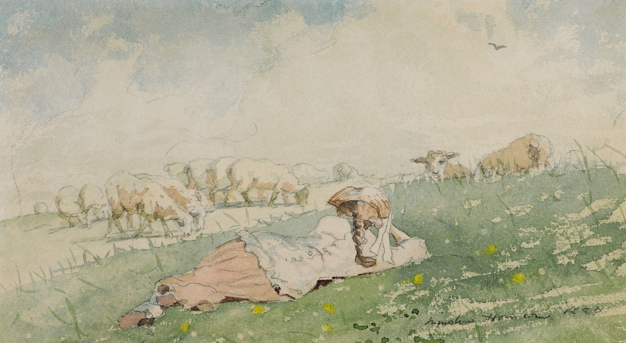 The Shepherdess by Winslow Homer