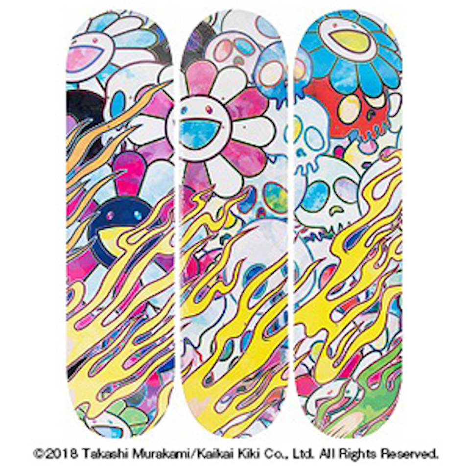 Flaming Skull Deck (Rainbow) by Takashi Murakami