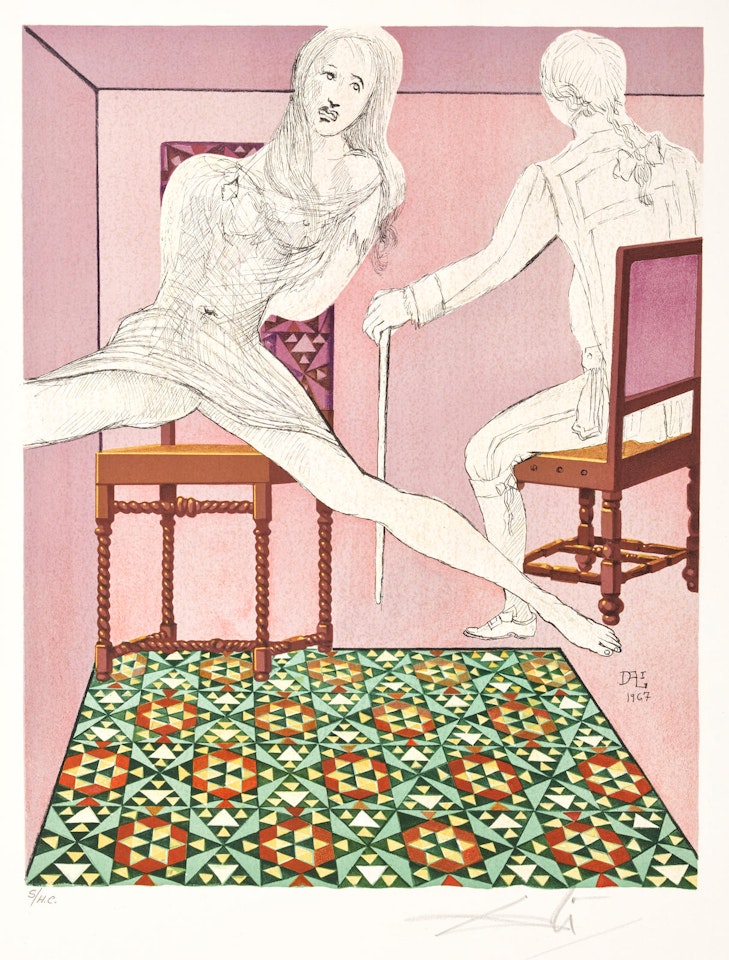 Marianne and the Chevalier, from the Marquis de Sade Portfolio by Salvador Dali
