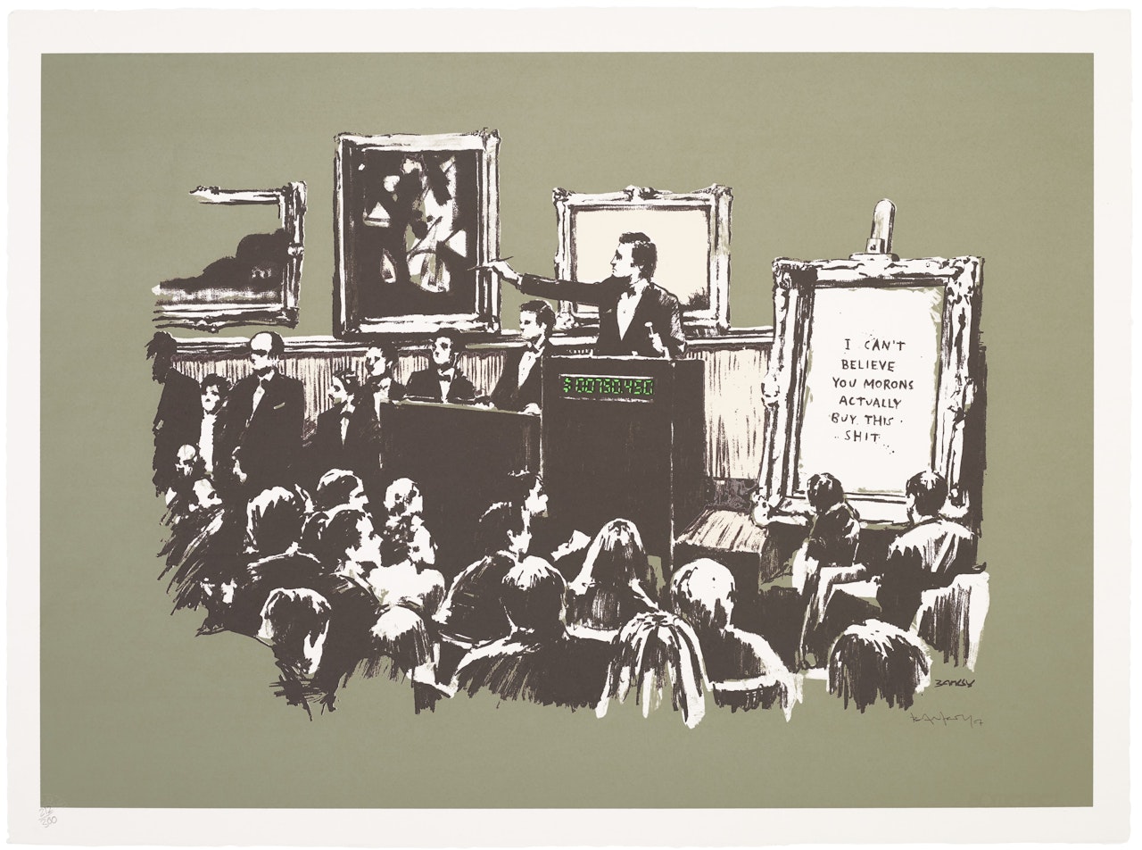 Morons (Sepia) by Banksy