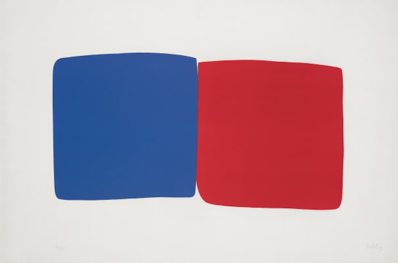 Dark Blue and Red, from Suite of Twenty-Seven Color Lithographs by Ellsworth Kelly