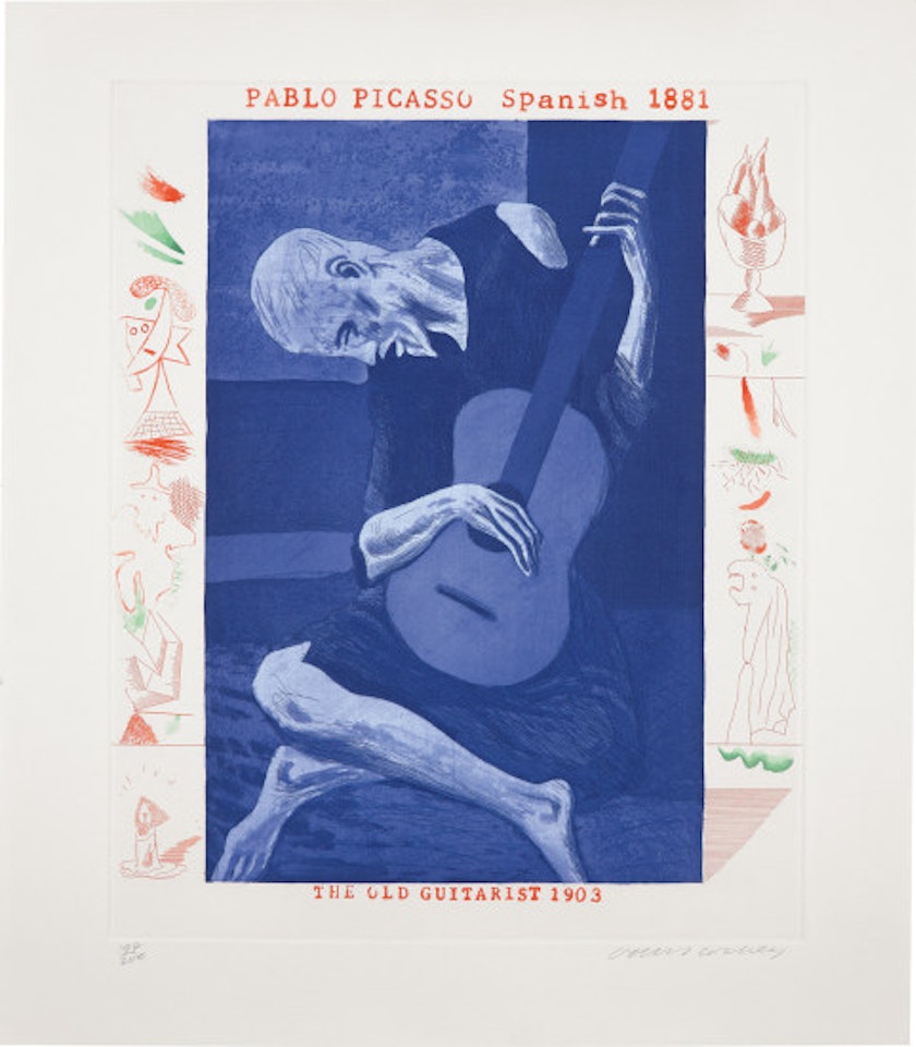 The Old Guitarist, plate 2 from The Blue Guitar by David Hockney