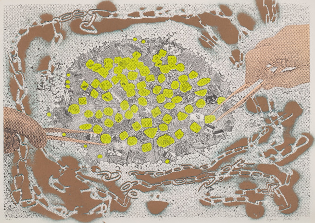 Ohne Titel (Révolution, 200 ans après) [Untitled (Revolution, 200 years later)] by Sigmar Polke
