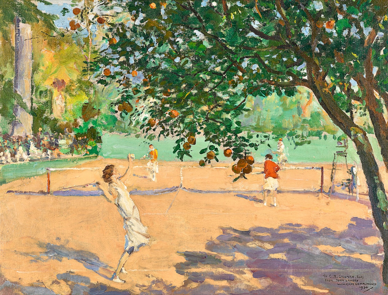 TENNIS UNDER THE ORANGE TREES, CANNES by John Lavery