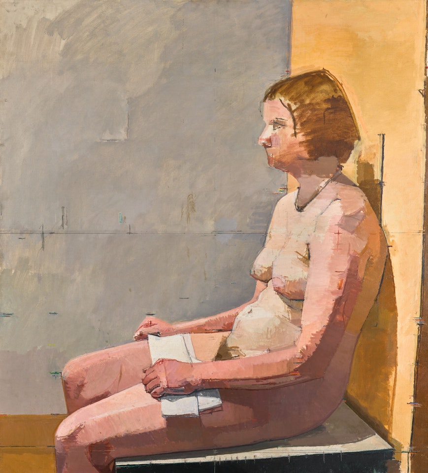 NUDE WITH WHITE TOWEL by Euan Uglow