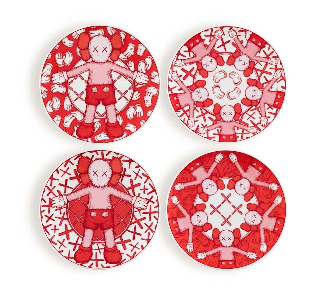 QATAR MUSEUMS CERAMIC PLATES (SET OF FOUR) by Kaws
