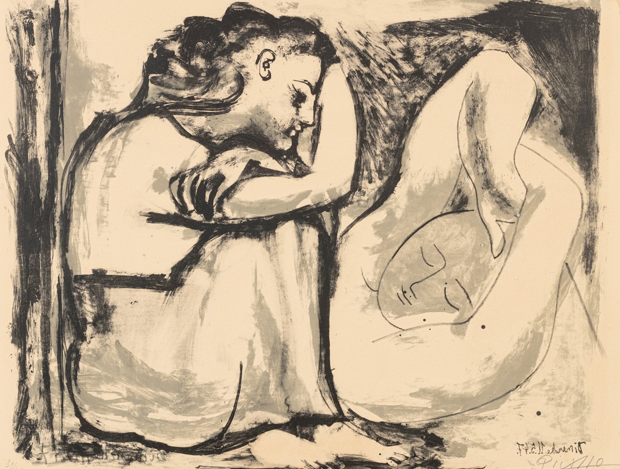 FEMME ASSISE ET DORMEUSE (B. 455; M. 104) by Pablo Picasso