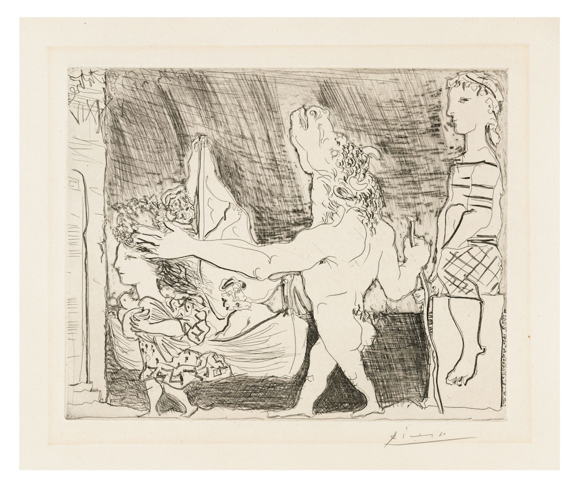 Minotaure aveugle guidé par une Fillette II, from: La Suite Vollard by Pablo Picasso