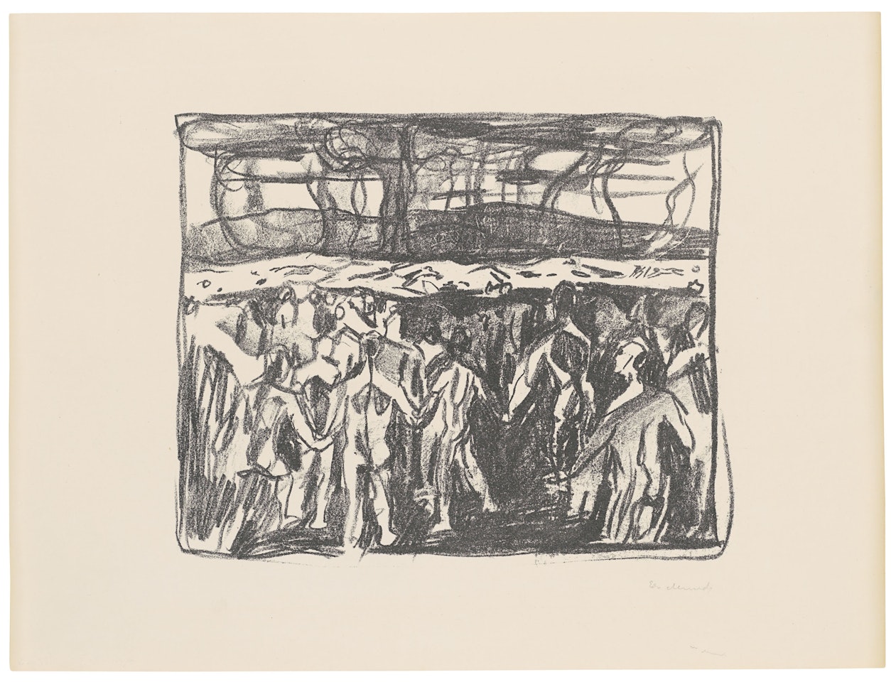 Feuer und nackte Menschen II by Edvard Munch