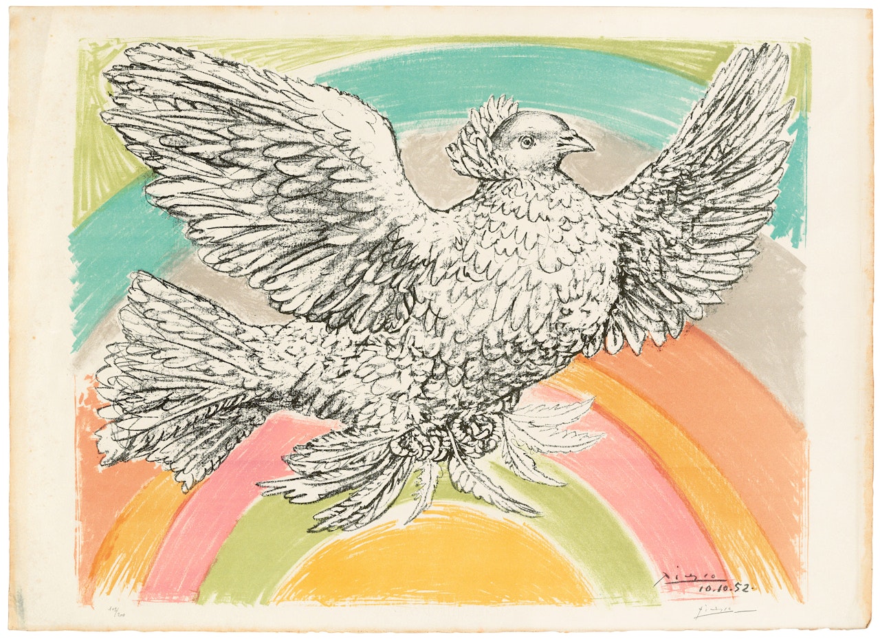 Colombe volant (à l'Arc-en-Ciel) by Pablo Picasso