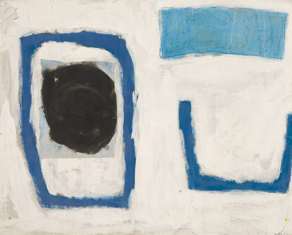 COMPOSITION, BLUE WITH COLLAGE by William Scott