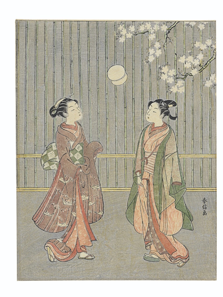 A young couple playing kemari by Suzuki Harunobu
