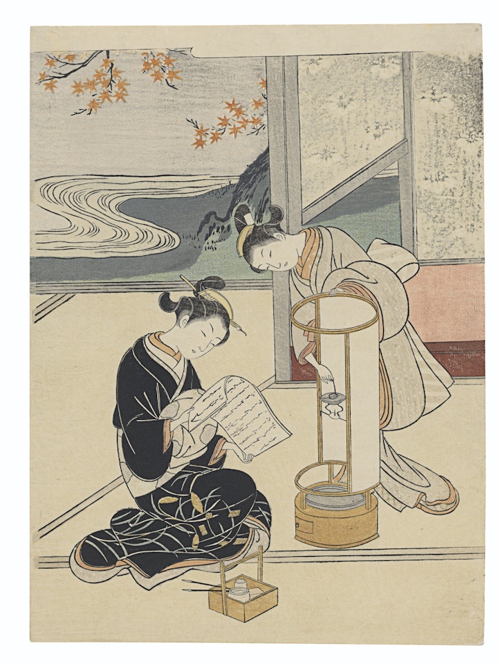 Evening glow of the lamp by Suzuki Harunobu