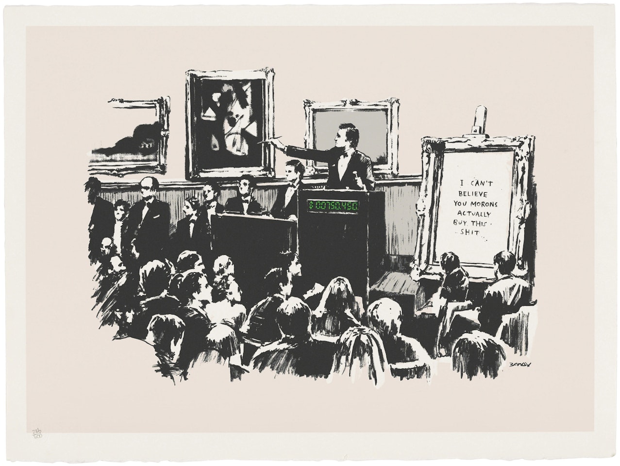 Morons (White) by Banksy