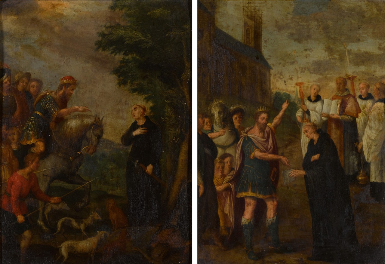 TWO SCENES FROM THE LIFE OF SAINT BONIFACE by Flemish School