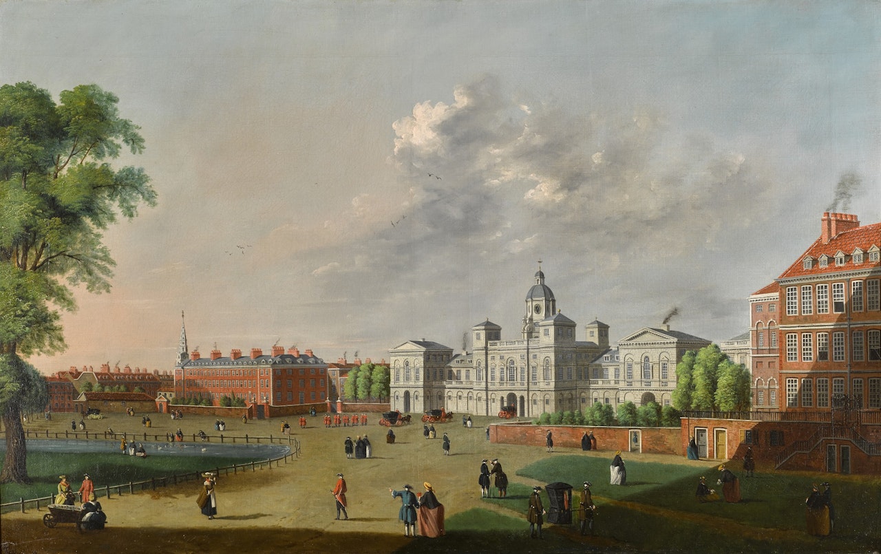 LONDON, A VIEW OF HORSE GUARDS PARADE by Follower of Canaletto