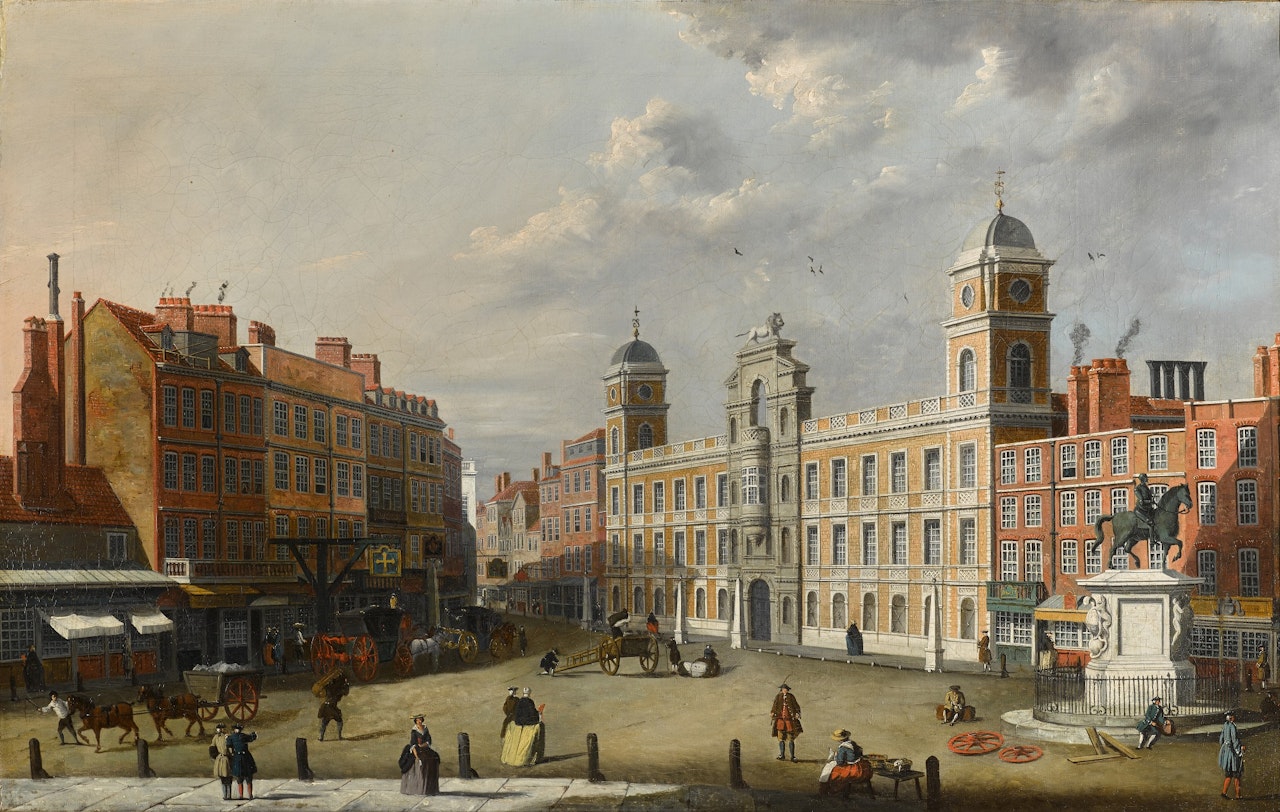 LONDON, A VIEW OF NORTHUMBERLAND HOUSE by Follower of Canaletto