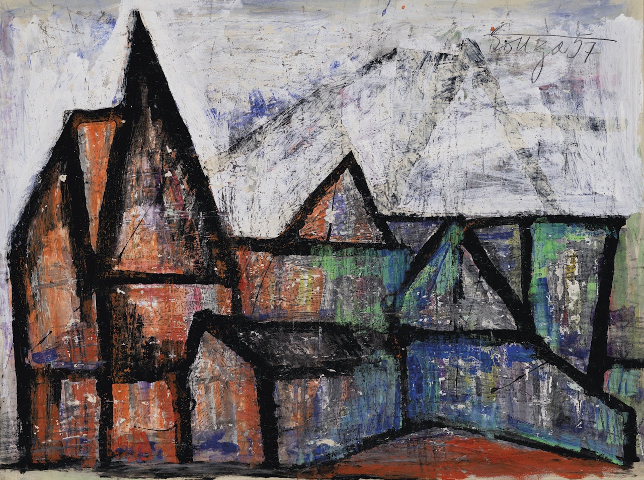 Untitled (Houses) by Francis Newton Souza