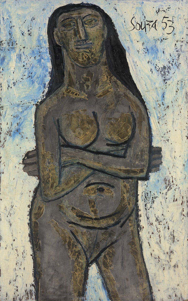 Standing Nude with Folded Arms by Francis Newton Souza