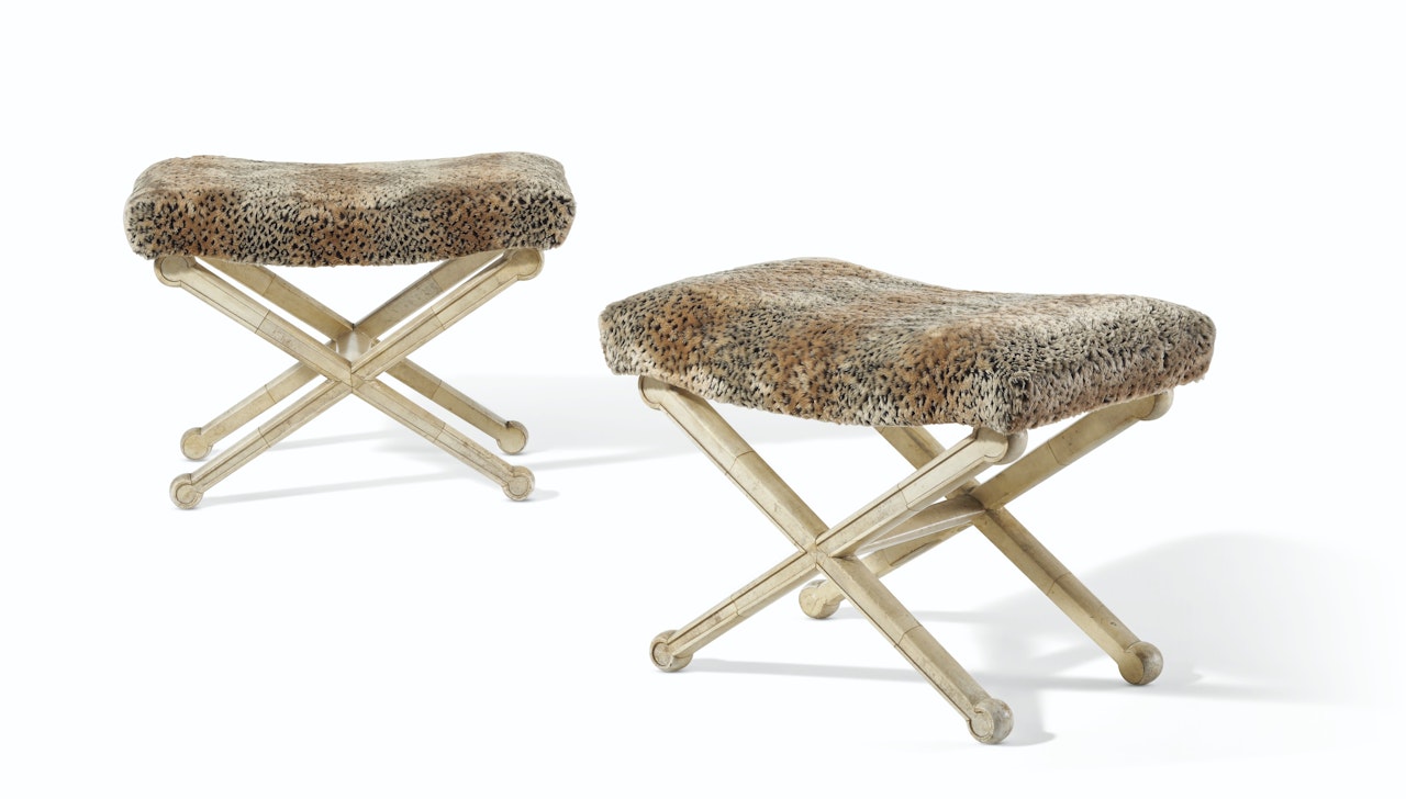 A PAIR OF X-FORM STOOLS by Samuel Marx